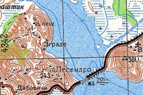 Чорногория. Очень детальная карта из всемя тропами и высотами,  три слоя детализации